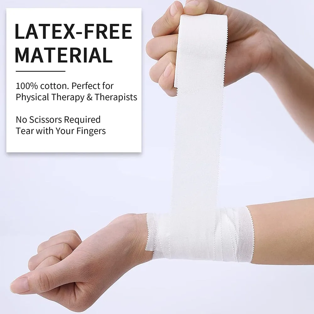 1 Roll White Cotton Non Sticky Residue Easy to Tear Athletic Tape for Injury Strain Knee Wrist