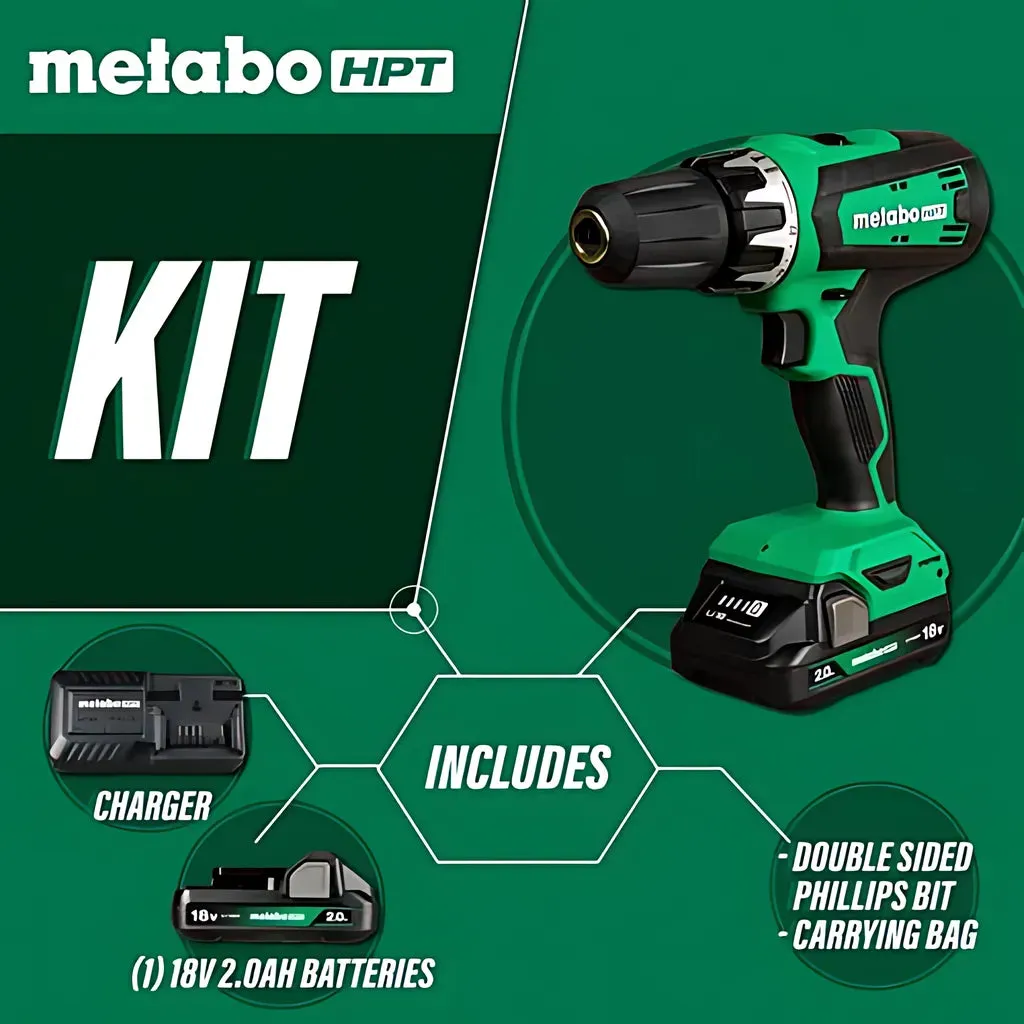 18V Cordless Brushed Drill Driver Kit