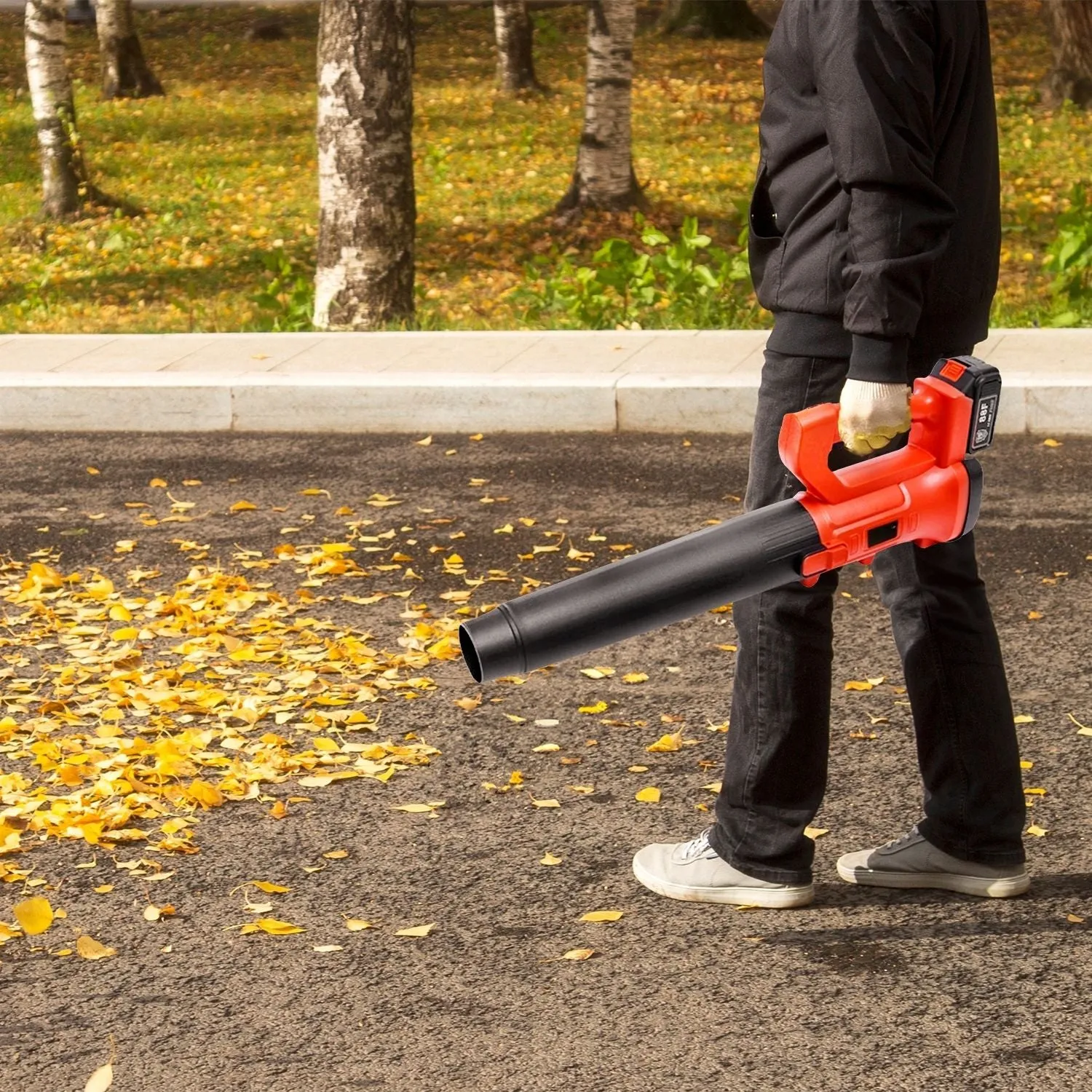 18V Cordless Leaf Blower, 6-Speed, Lithium Battery - RYNOMATE