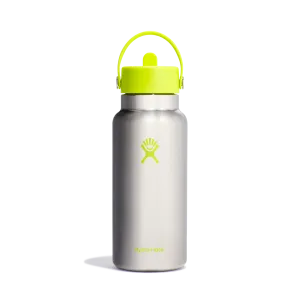 32oz (946mL) Wide Mouth with Flex Straw Cap - Stainless Steel