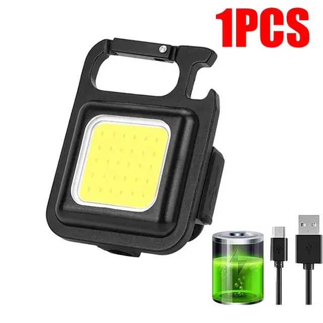 800LM Mini LED Flashlight USB C Rechargeable Keychain Light Multifunctional Work Light Outdoor Camping Lantern Fishing Torch