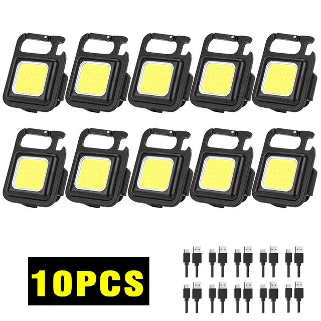 800LM Mini LED Flashlight USB C Rechargeable Keychain Light Multifunctional Work Light Outdoor Camping Lantern Fishing Torch