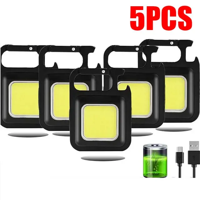 800LM Mini LED Flashlight USB C Rechargeable Keychain Light Multifunctional Work Light Outdoor Camping Lantern Fishing Torch