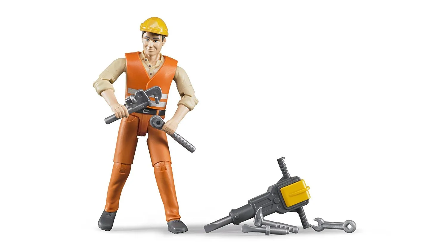 Bruder Construction Worker Figure With Accessories