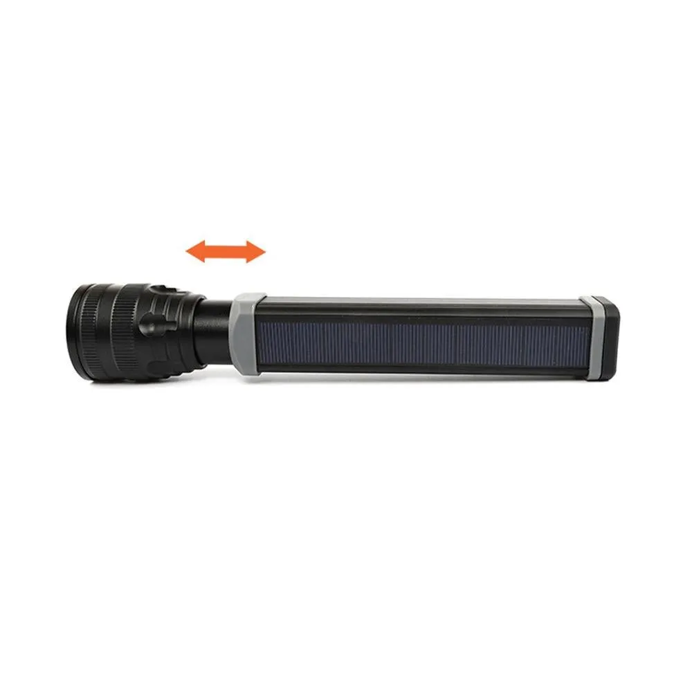 CRONY W562 Solar USB charging multi-function flashlight Telescopic focusing outdoor waterproof strong flashlight