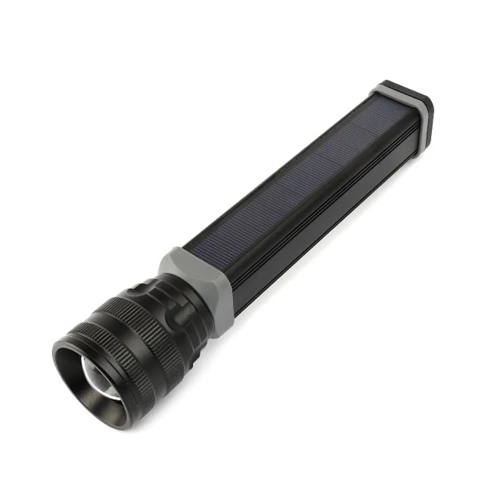 CRONY W562 Solar USB charging multi-function flashlight Telescopic focusing outdoor waterproof strong flashlight