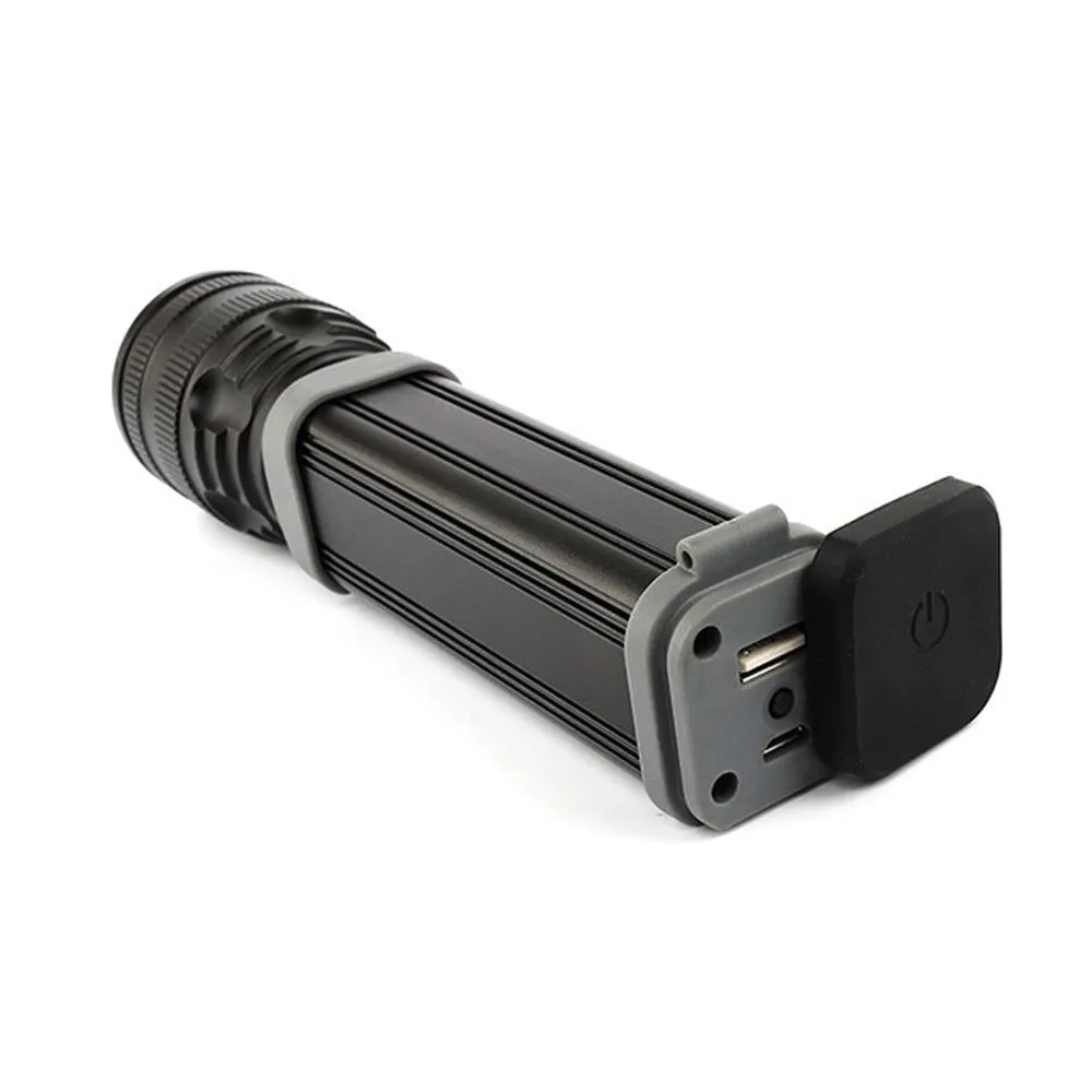 CRONY W562 Solar USB charging multi-function flashlight Telescopic focusing outdoor waterproof strong flashlight