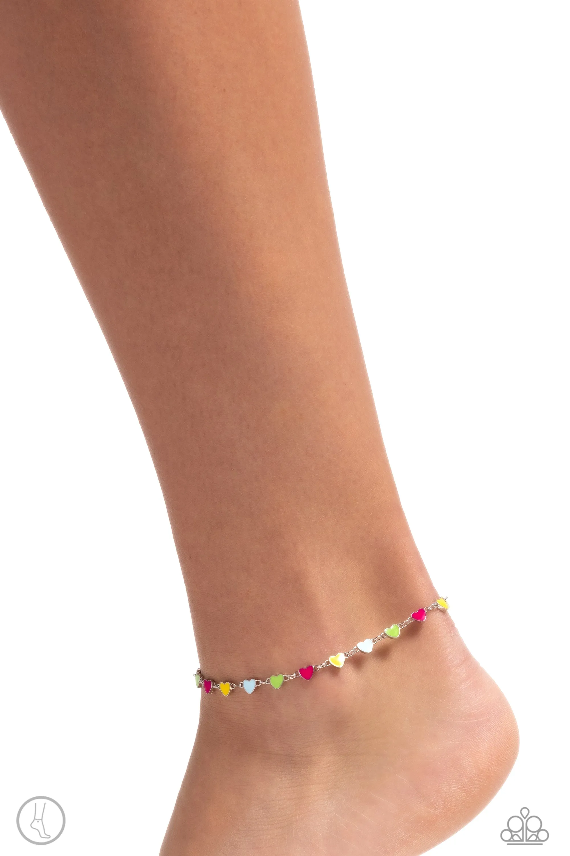 Dancing Delight Multi Heart Anklet - Paparazzi Accessories