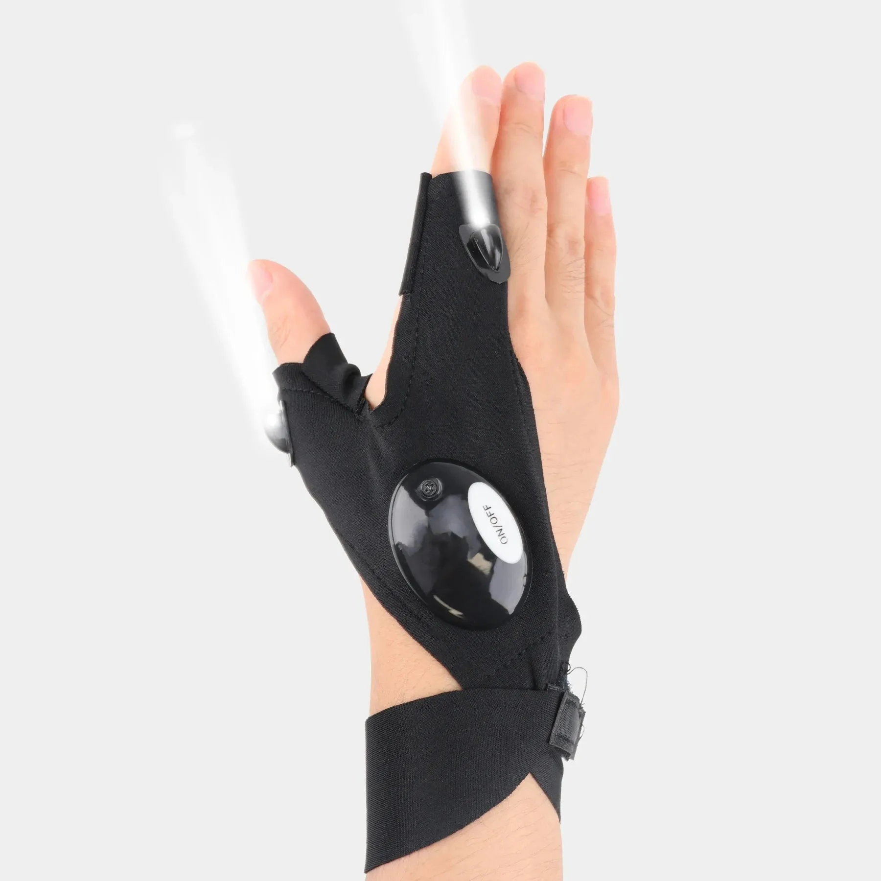 Durable LED Half Finger Gloves for Men Women Outdoor Waterproof Night Fishing Cycling Running Flashlight Compatible
