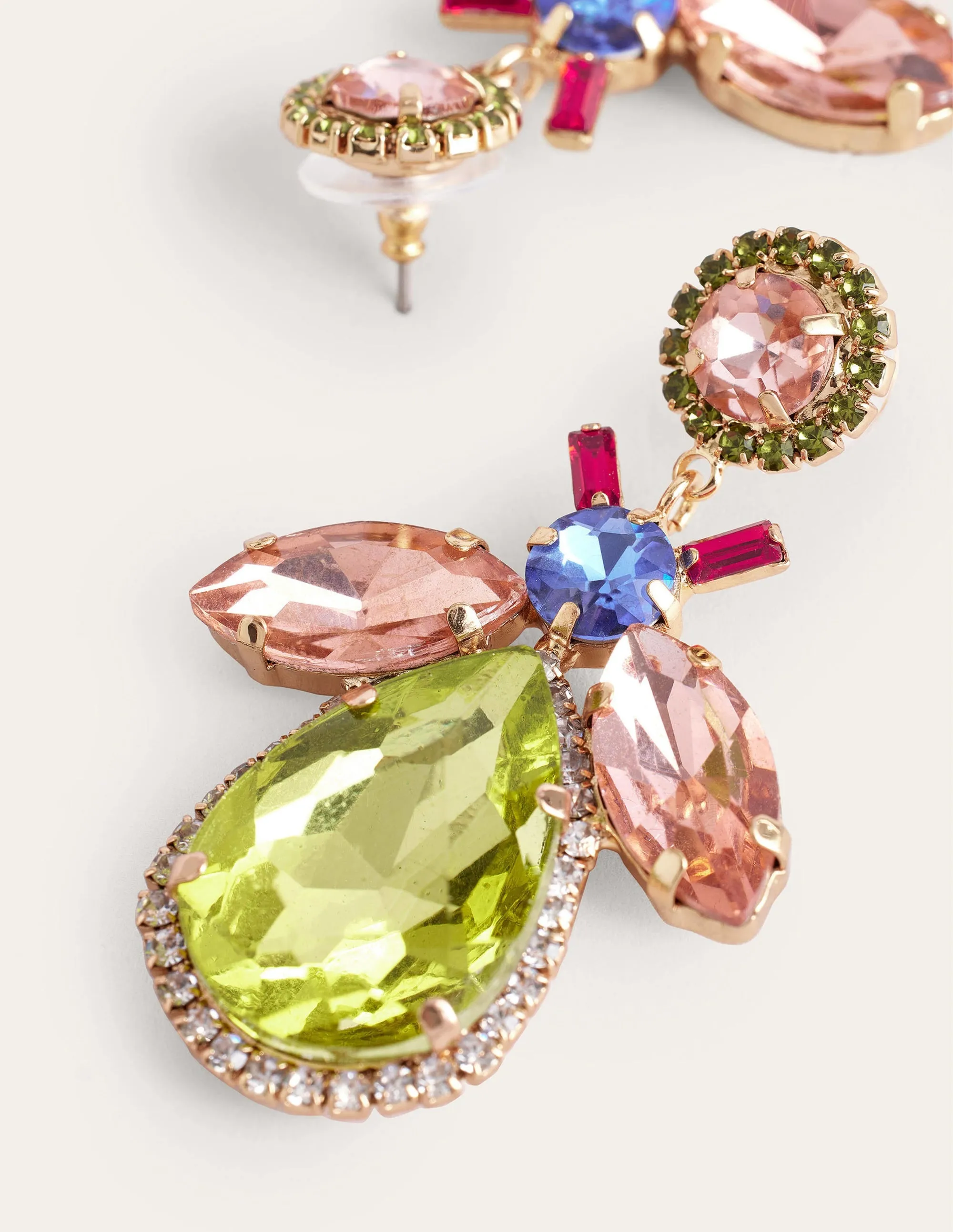 Embellished Bee Earrings-Pink & Green