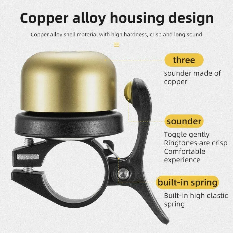 ESLNF Bicycle Bell Classical Stainless Bike Bell Loud Horn Cycling Handlebar Bell Portable Alarm Safety Bicycle Accessories