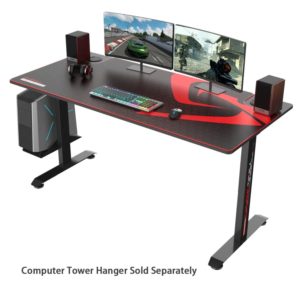 Eureka Ergonomic I60-SLB Racing Gaming Desk