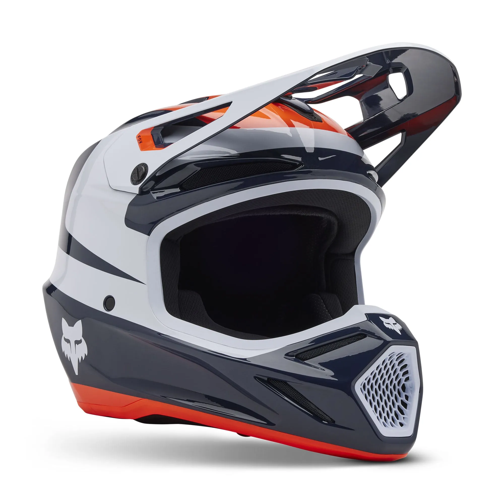 Fox Racing V3 Divider Open Face Offroad Helmet Midnight Blue