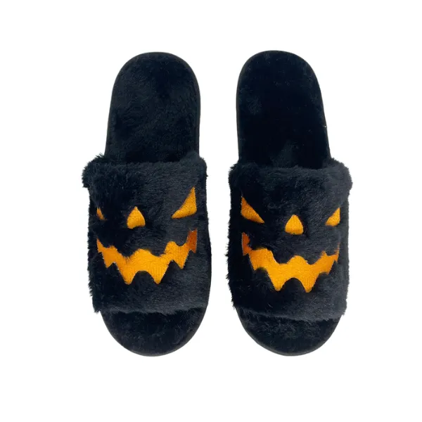 Fuzzy Halloween Slippers