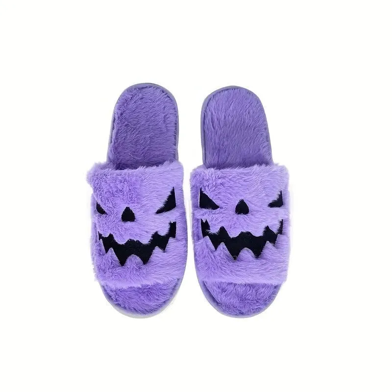 Fuzzy Halloween Slippers