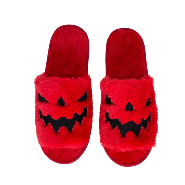 Fuzzy Halloween Slippers