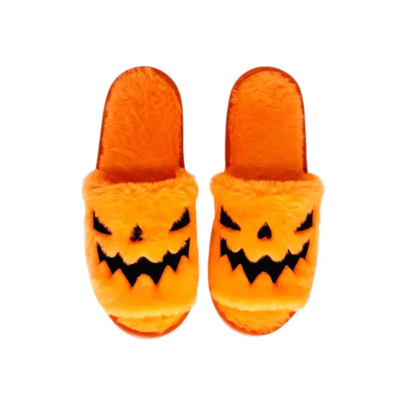 Fuzzy Halloween Slippers