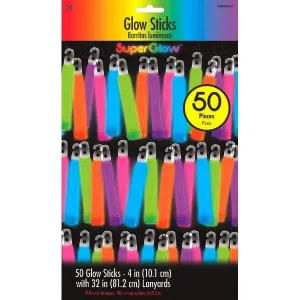 Glow 4in Sticks - Multicolor 50ct