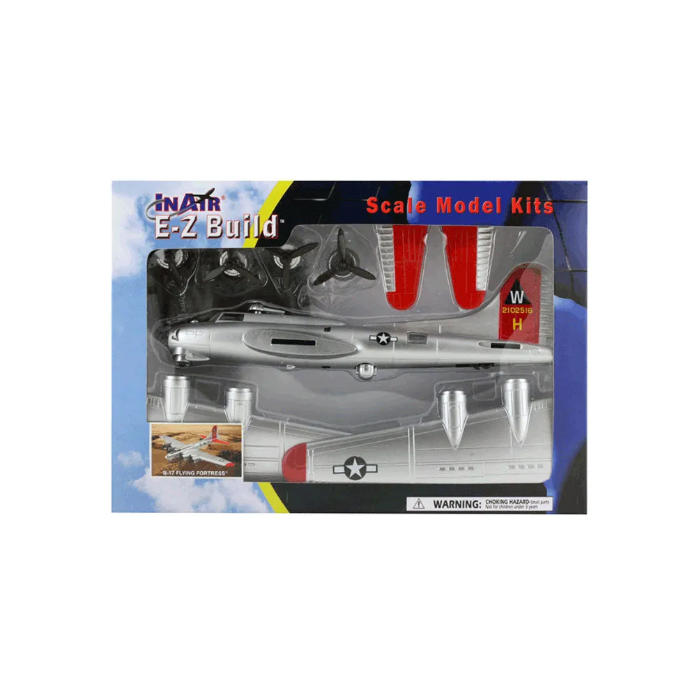 InAir E-Z Build Model Kit - B-17 Flying Fortress, Silver - 1:144 Scale