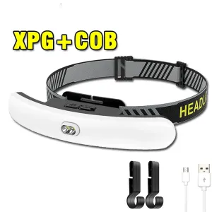 Large Floodlight LED COB Headlight USB Rechargeable Head-mounted Strong Light Flashlight Camping Fishing Lights