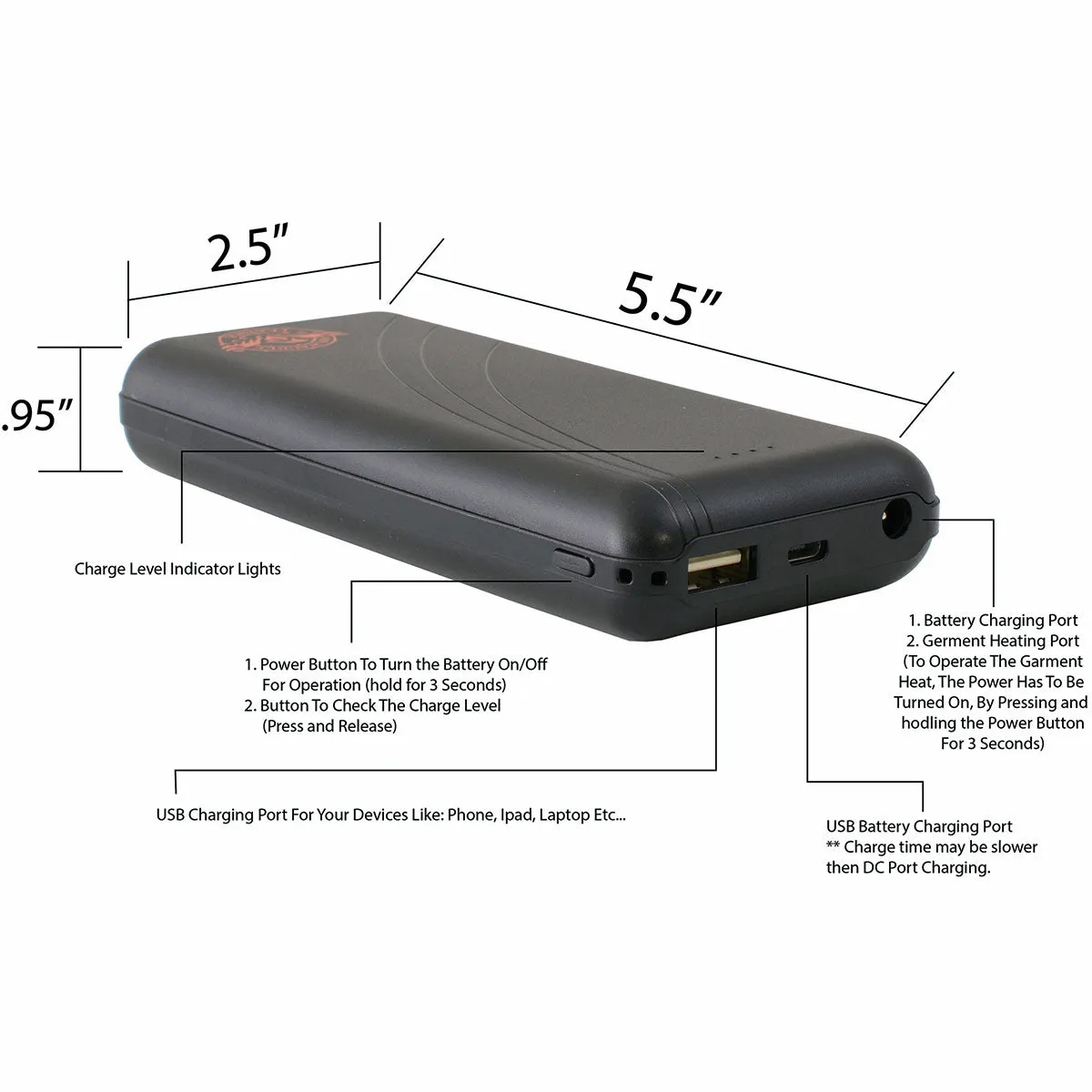 Milwaukee Leather and Nexgen Heat BATTERYHOODY Universal Battery Pack