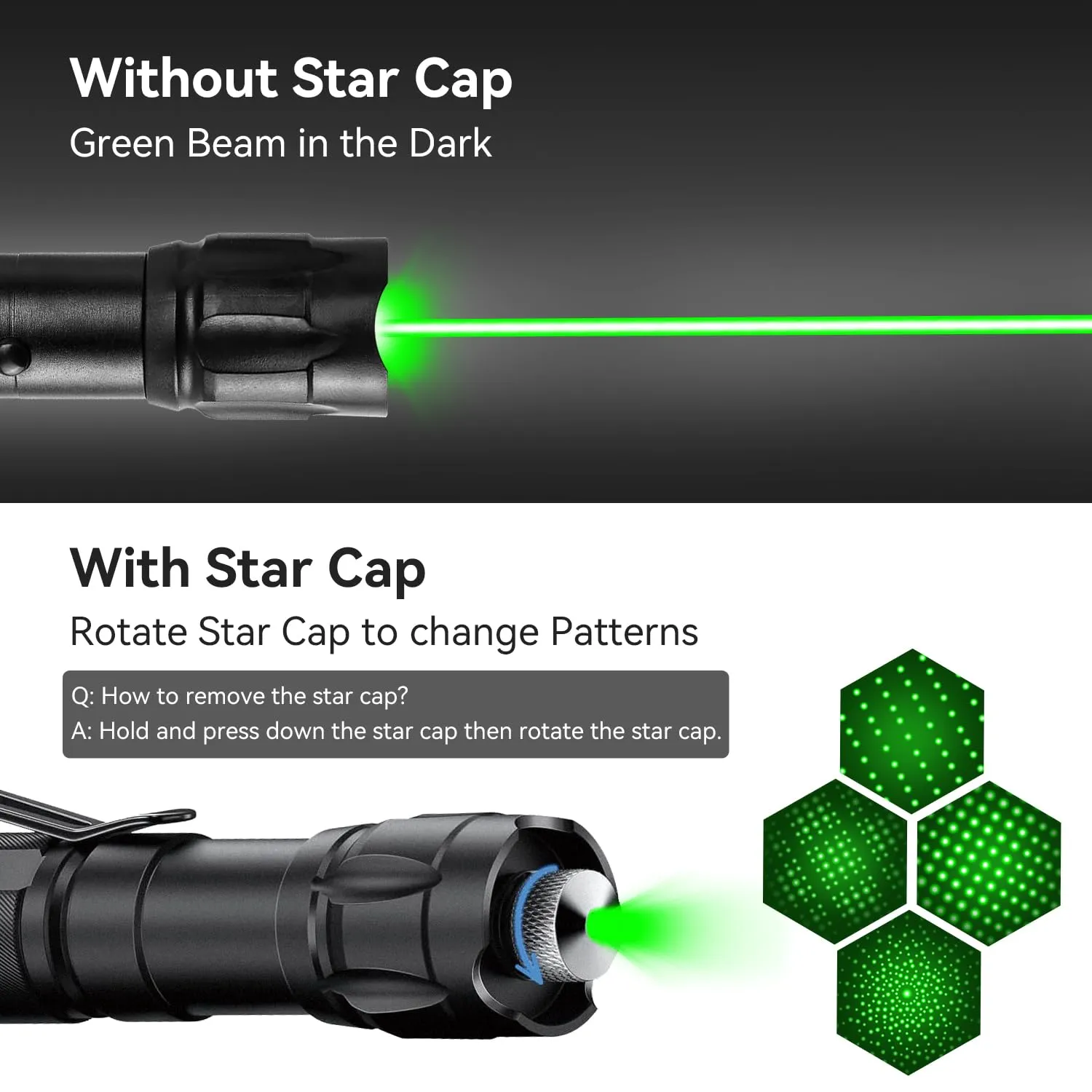 MIPREZT [Professional] Rechargeable Green Line Light Flashlight Long Distance Range for TV/LED/LCD Screens Tactical Flashlights Presentation Office/Outdoors/Astronomic/Construction [005]