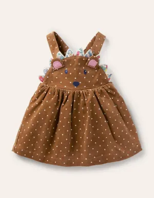 Novelty Cord Pinnie-Butterscotch Brown Hedgehog