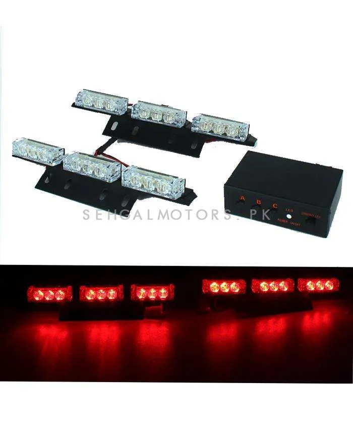 Police Heavy Duty Red and Blue Flashers Light For Grille with Kit