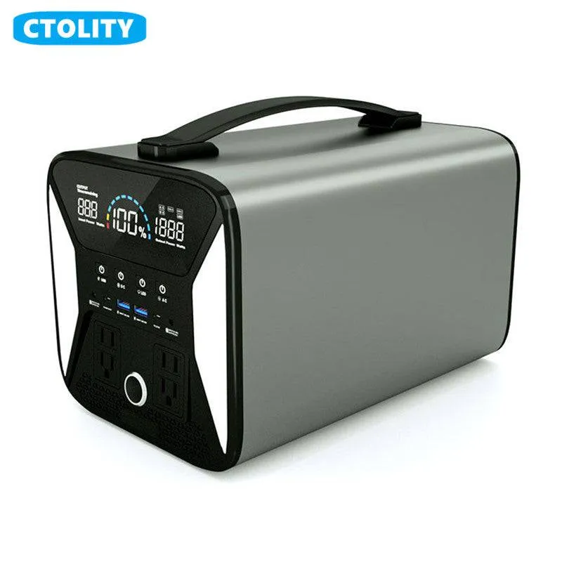 Portable Power Station High Capacity Fanless Noise Free Solar Generator Energy Supply Battery Charger