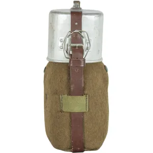 Romanian Military Aluminum Canteen with Cover and Cup