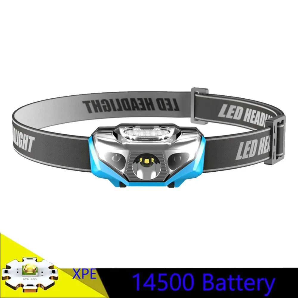SOLOLANDOR IR Sensor LED Headlight 100M Distance 14500 Battery Headlamp Lantern Camping Hunting Fishing White Light Head Torch