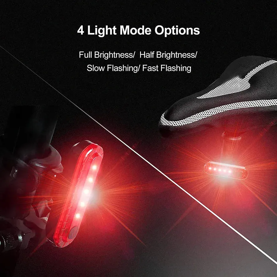 USB Rechargeable Bright Red LED Bicycle Tail Light for Enhanced Night Riding Safety